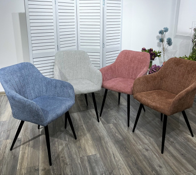 Стул BRANDY WZ2042-19 галечный серый фактурный велюр/ черный каркас М-City