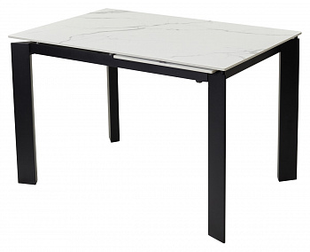 Стол CORNER 120 GLOSS STATUARIO WHITE SINTERED STONE / BLACK М-City