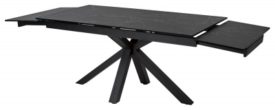Стол ALTO 160 NERO KL-116 Черный мрамор матовый, итальянская керамика/ черный каркас М-City