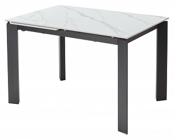 Стол CORNER 120 MATT WHITE MARBLE SINTERED STONE/ BLACK М-City
