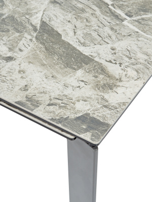 Стол CORNER 120 ITALIAN DARK GREY Серый мрамор глянцевый, керамика/ GREY1 М-City