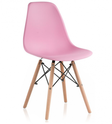 Стул (EAMES)[деревосид. пластик РОЗОВЫЙ