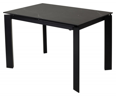 Стол CORNER 120 MATT BLACK MARBLE SINTERED STONE/ BLACK М-City