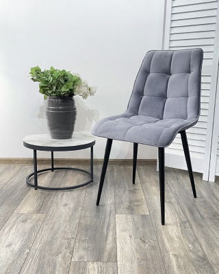 Стул CHIC-Q серый #27, велюр / черный каркас 4 шт/ 1 к, М-City