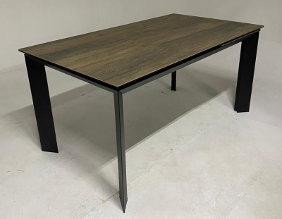 Стол CREMONA 140 KL-61 под дерево, итальянская керамика/ черный каркас М-City