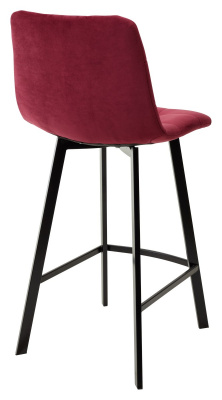 Полубарный стул CHILLI-QB SQUARE винный #16, велюр / черный каркас (H=66cm) М-City