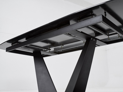 Стол ACUTO2 170 NERO KL-116 Черный мрамор матовый, итальянская керамика/ черный каркас М-City
