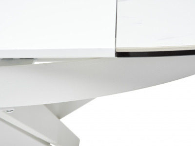 Стол TRENTO 120 HIGH GLOSS STATUARIO Белый мрамор глянцевый, керамика/ белый каркас М-City