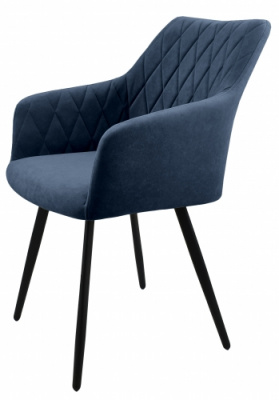 Стул Диаманте Dark Blue/черный каркас