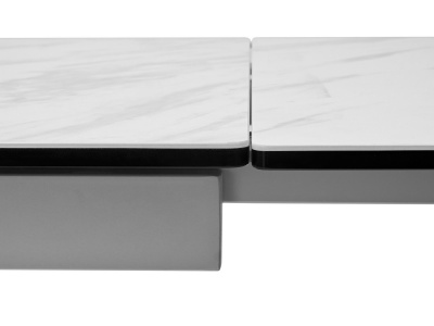 Стол BELLUNO 160 MARBLES KL-99 Белый мрамор матовый, итальянская керамика/ белый каркас М-City
