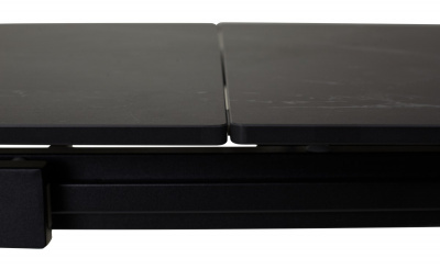Стол CORNER 120 MATT BLACK MARBLE SINTERED STONE/ BLACK М-City
