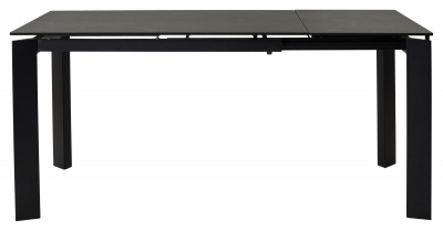 Стол CORNER 120 MATT BLACK MARBLE SINTERED STONE/ BLACK М-City