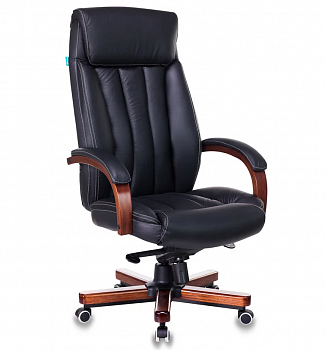 Кресло руководителя Бюрократ T-9922WALNUT черное